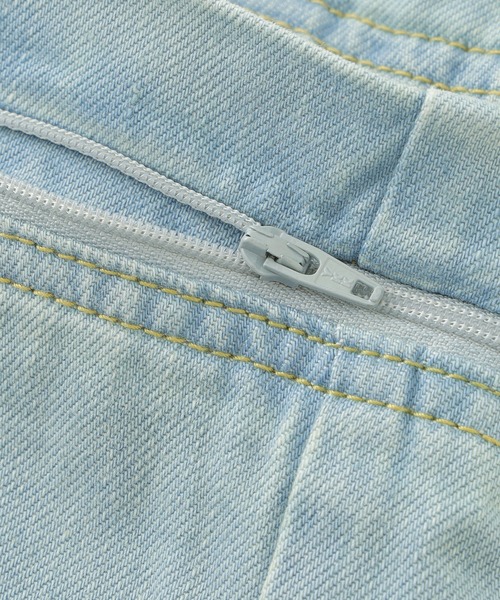 X-girl（エックスガール）の「FADED 2WAY WIDE LEG CARGO PANTS（デニムパンツ・レディース・ブラック/ライトインディゴブルー・S/M）」の21枚目の写真