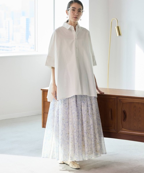 Libra Cue（リブラ キュー）の「ビックシルエットハーフスリーブシャツ（シャツ/ブラウス・レディース・その他1/その他2/ホワイト/ブラウン/ブラック・FREE）」の12枚目の写真