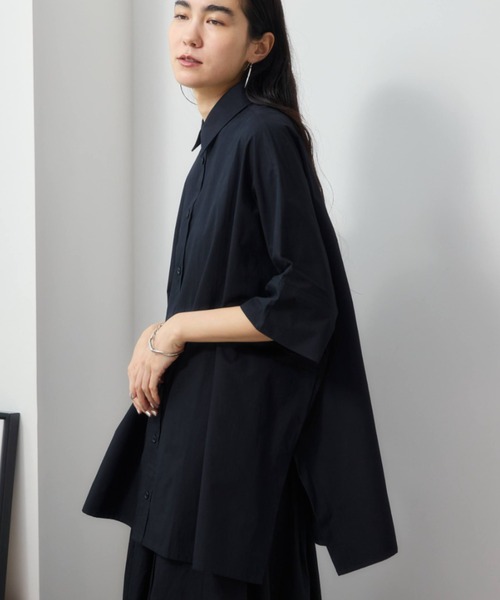 Libra Cue（リブラ キュー）の「ビックシルエットハーフスリーブシャツ（シャツ/ブラウス・レディース・その他1/その他2/ホワイト/ブラウン/ブラック・FREE）」の18枚目の写真