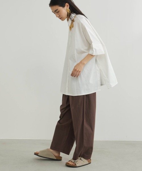 Libra Cue（リブラ キュー）の「ビックシルエットハーフスリーブシャツ（シャツ/ブラウス・レディース・その他1/その他2/ホワイト/ブラウン/ブラック・FREE）」の16枚目の写真