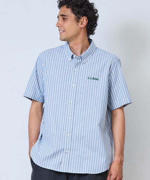L.L.Bean(エルエルビーン)の「コンフォート・ストレッチ・オックスフォード・シャツ、半袖 ストライプ ジャパン・フィット(シャツ/ブラウス・メンズ・ブルー・X-LARGE/LARGE/MEDIUM)」の11枚目の写真