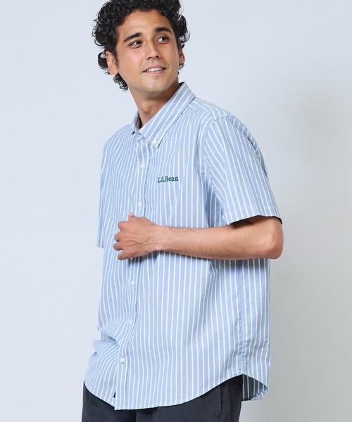 L.L.Bean(エルエルビーン)の「コンフォート・ストレッチ・オックスフォード・シャツ、半袖 ストライプ ジャパン・フィット(シャツ/ブラウス・メンズ・ブルー・X-LARGE/LARGE/MEDIUM)」の13枚目の写真