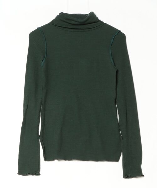 RITA(リタ)の「RITA / リタ TURTLE NECK WOOL RIB KNIT TOPS タートルネック リブニット ウール(ニット/セーター・レディース・オリーブ・FREE)」の3枚目の写真
