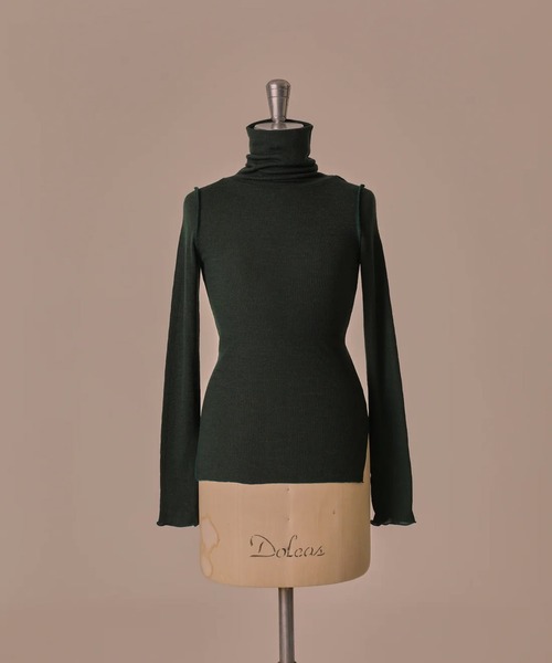 RITA(リタ)の「RITA / リタ TURTLE NECK WOOL RIB KNIT TOPS タートルネック リブニット ウール(ニット/セーター・レディース・オリーブ・FREE)」の9枚目の写真