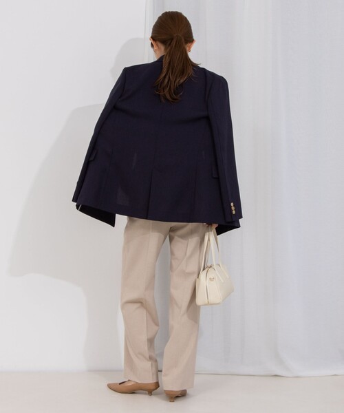 NOLLEY’S（ノーリーズ）の「ウォッシャブル綿麻スラブダブルジャケット（テーラードジャケット・レディース・ネイビー/ベージュ/キャメル・34/36/38/40）」の9枚目の写真