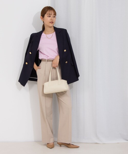 NOLLEY’S（ノーリーズ）の「ウォッシャブル綿麻スラブダブルジャケット（テーラードジャケット・レディース・ネイビー/ベージュ/キャメル・34/36/38/40）」の10枚目の写真