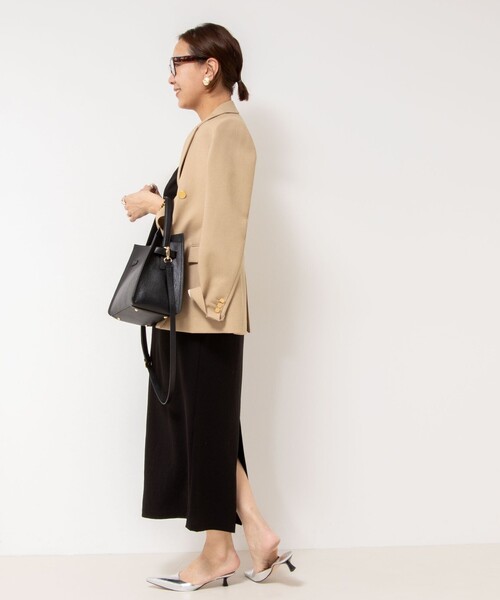 NOLLEY’S（ノーリーズ）の「ウォッシャブル綿麻スラブダブルジャケット（テーラードジャケット・レディース・ネイビー/ベージュ/キャメル・34/36/38/40）」の17枚目の写真