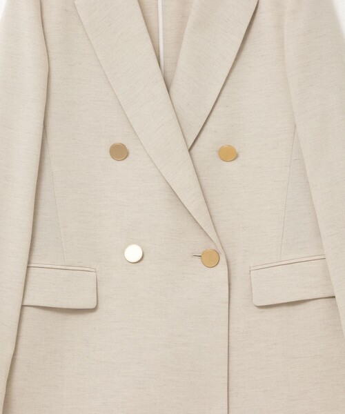 セール】ウォッシャブル綿麻スラブダブルジャケット（テーラード