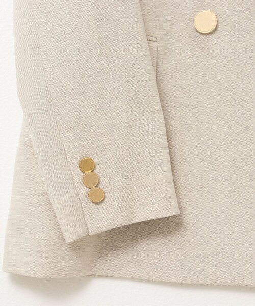 NOLLEY’S（ノーリーズ）の「ウォッシャブル綿麻スラブダブルジャケット（テーラードジャケット・レディース・ネイビー/ベージュ/キャメル・34/36/38/40）」の5枚目の写真