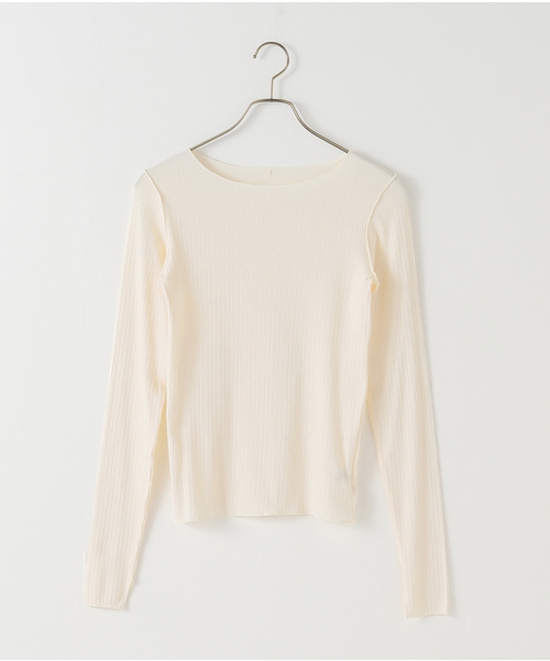 セール】silk mix jersey ボートネック トップス(Tシャツ セール】silk mix jersey ボートネック トップス(Tシャツ