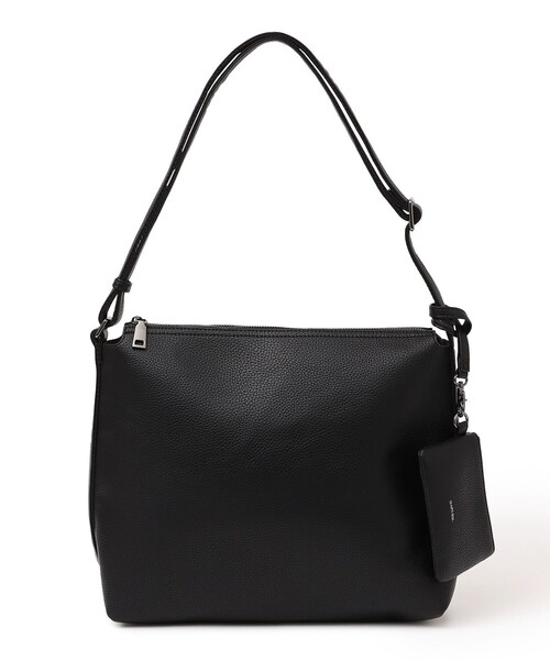 【新品】非売品 ブラック ショルダーバッグ ケース付き SHIPS any: スプリット レザー ジップ ショルダーバッグ (カード