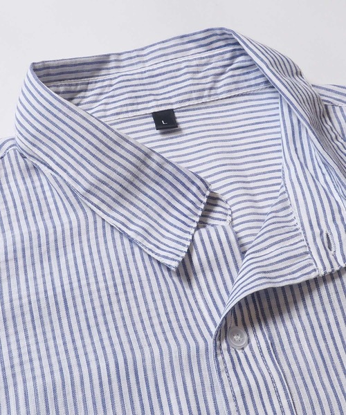 coca（coca）（コカ）の「ガーゼストライプシャツ（シャツ/ブラウス・メンズ・ストライプ・XL/M/L）」の2枚目の写真