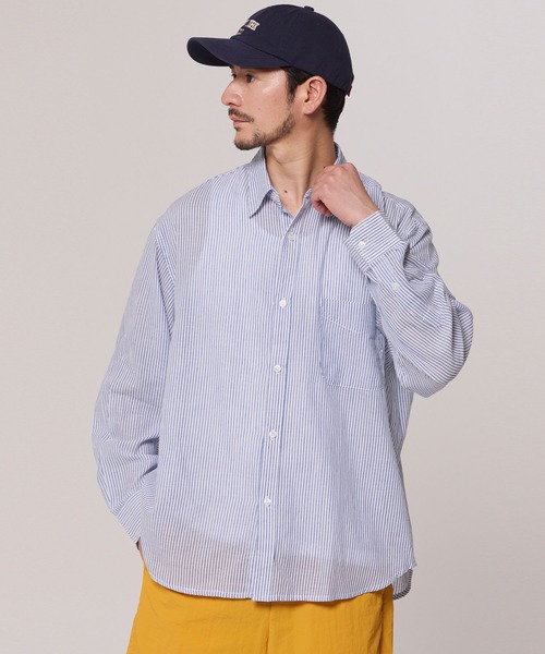 coca（coca）（コカ）の「ガーゼストライプシャツ（シャツ/ブラウス・メンズ・ストライプ・XL/M/L）」の8枚目の写真