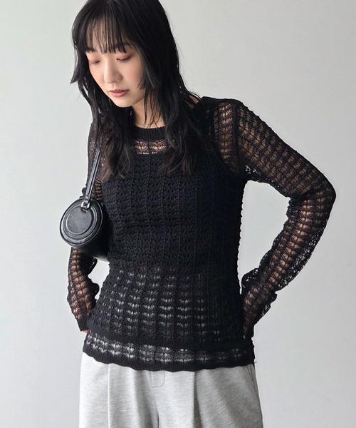 SET2点 クロシェ風ニットプルオーバー セール】SET2点 クロシェ風ニットプルオーバー（Tシャツ