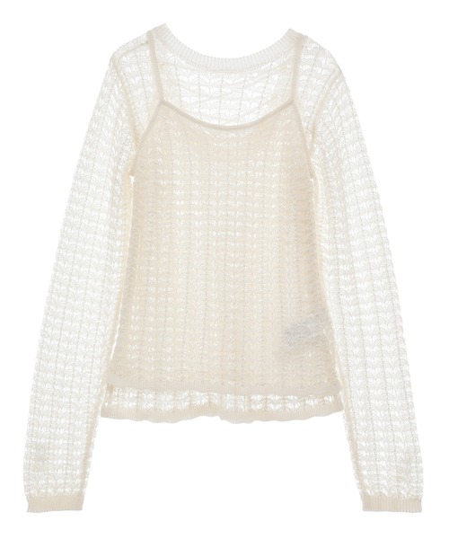 SET2点 クロシェ風ニットプルオーバー セール】SET2点 クロシェ風ニットプルオーバー（Tシャツ