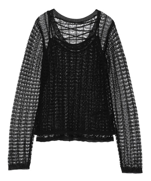 SET2点 クロシェ風ニットプルオーバー セール】SET2点 クロシェ風ニットプルオーバー（Tシャツ