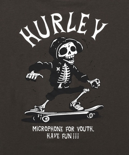 Hurley （ハーレー）の「【Hurley/ハーレー】ロゴバックプリントTシャツ　吸汗速乾　SKULL SKATER OVRSZD SS TEE（Tシャツ/カットソー・キッズ・カーキブラウン/チャコールグレー/ブラック・140/150/160/130）」の7枚目の写真