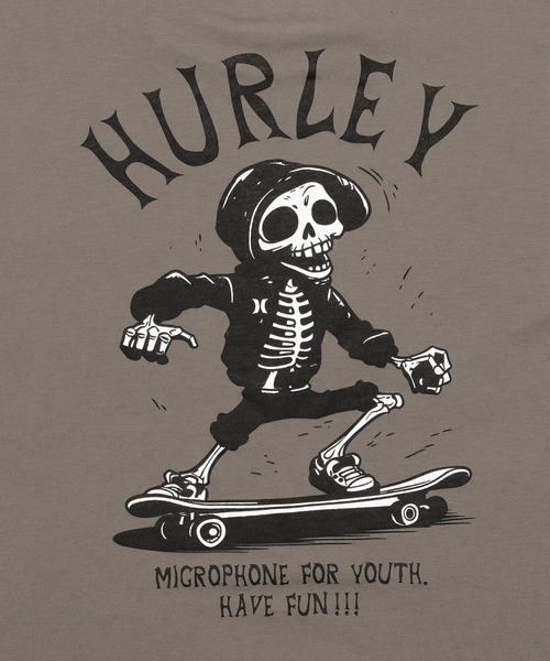 Hurley （ハーレー）の「【Hurley/ハーレー】ロゴバックプリントTシャツ　吸汗速乾　SKULL SKATER OVRSZD SS TEE（Tシャツ/カットソー・キッズ・カーキブラウン/チャコールグレー/ブラック・140/150/160/130）」の4枚目の写真