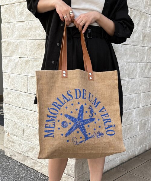 CIAOPANIC TYPY（チャオパニックティピー）の「【GOOD HOLIDAY】アソート柄ジュートBAG（トートバッグ・レディース・ブルー/レッド/オレンジ・ONE SIZE）」の5枚目の写真