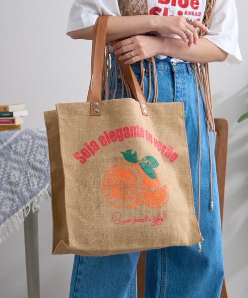 CIAOPANIC TYPY（チャオパニックティピー）の「【GOOD HOLIDAY】アソート柄ジュートBAG（トートバッグ・レディース・ブルー/レッド/オレンジ・ONE SIZE）」の16枚目の写真