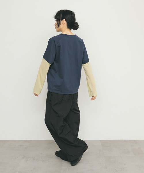 KBF(ケイビーエフ)の「シアースイッチングラグランTEE(Tシャツ/カットソー・レディース・ピンク/ネイビー・ONE)」の15枚目の写真