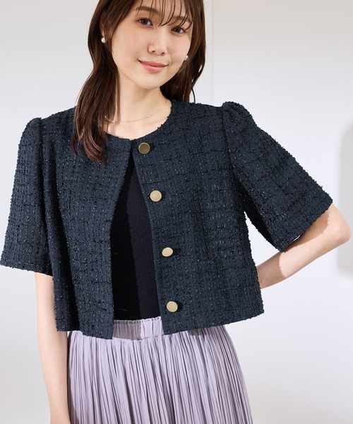 【美品】ROPÉ ロペ　ツイード　ダブルジャケット　ツイードジャケット　金ボタン ROPÉ PICNIC(ロペピクニック) / チェックツイードWブレスト