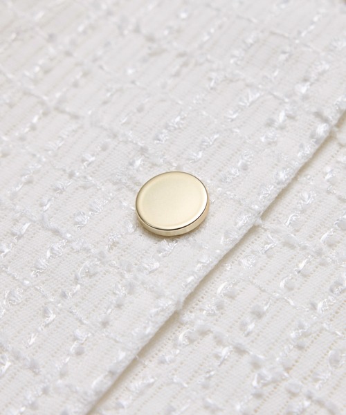 新品未使用　ROPÉ ゴールドボタンノーカラーブルゾン　定価41,800円 セール】金釦ノーカラーダンボールブルゾン（ブルゾン）｜natural