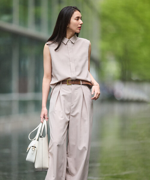 COMME CA ISM（コムサイズム）の「【セットアップ対応】クロスタックワイドパンツ（その他パンツ・レディース・チャコール/ベージュ・MEDIUM/LARGE）」の5枚目の写真