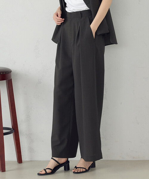 COMME CA ISM（コムサイズム）の「【セットアップ対応】クロスタックワイドパンツ（その他パンツ・レディース・チャコール/ベージュ・MEDIUM/LARGE）」の8枚目の写真