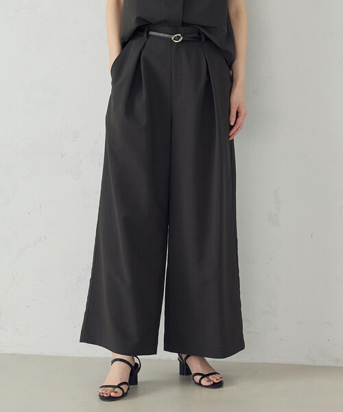 COMME CA ISM（コムサイズム）の「【セットアップ対応】クロスタックワイドパンツ（その他パンツ・レディース・チャコール/ベージュ・MEDIUM/LARGE）」の9枚目の写真