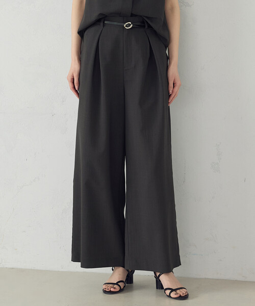 COMME CA ISM（コムサイズム）の「【セットアップ対応】クロスタックワイドパンツ（その他パンツ・レディース・チャコール/ベージュ・MEDIUM/LARGE）」の10枚目の写真