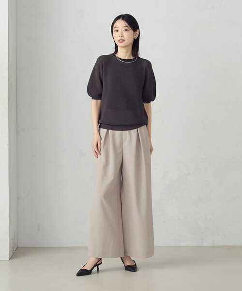 COMME CA ISM（コムサイズム）の「【セットアップ対応】クロスタックワイドパンツ（その他パンツ・レディース・チャコール/ベージュ・MEDIUM/LARGE）」の12枚目の写真