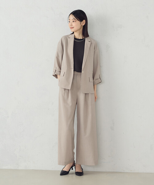 COMME CA ISM（コムサイズム）の「【セットアップ対応】クロスタックワイドパンツ（その他パンツ・レディース・チャコール/ベージュ・MEDIUM/LARGE）」の14枚目の写真