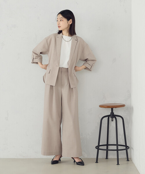 COMME CA ISM（コムサイズム）の「【セットアップ対応】クロスタックワイドパンツ（その他パンツ・レディース・チャコール/ベージュ・MEDIUM/LARGE）」の15枚目の写真