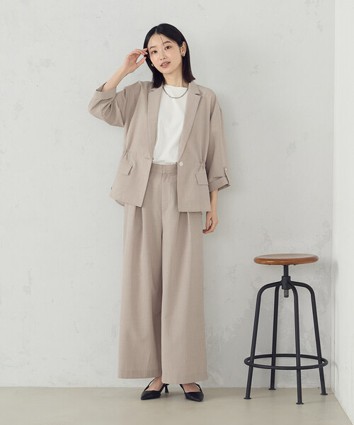 COMME CA ISM（コムサイズム）の「【セットアップ対応】クロスタックワイドパンツ（その他パンツ・レディース・チャコール/ベージュ・MEDIUM/LARGE）」の16枚目の写真