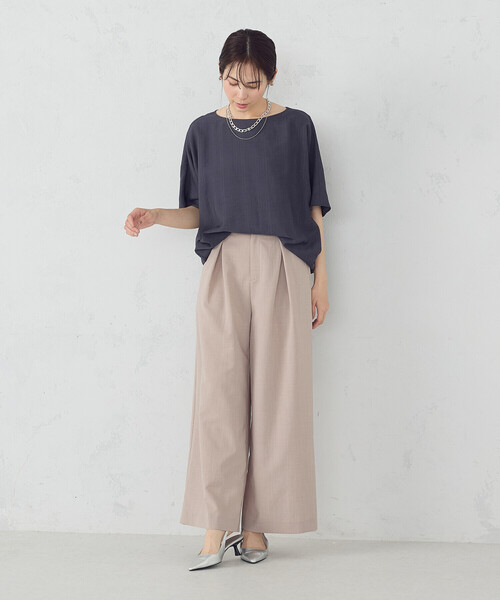 COMME CA ISM（コムサイズム）の「【セットアップ対応】クロスタックワイドパンツ（その他パンツ・レディース・チャコール/ベージュ・MEDIUM/LARGE）」の17枚目の写真