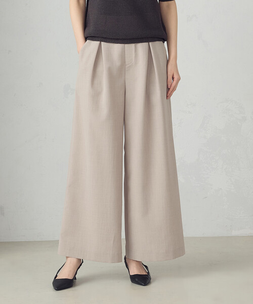 COMME CA ISM（コムサイズム）の「【セットアップ対応】クロスタックワイドパンツ（その他パンツ・レディース・チャコール/ベージュ・MEDIUM/LARGE）」の3枚目の写真