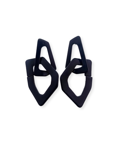 marjour（マージュール）の「[STAINLESS POST]MARBLE PIERCE（ピアス（両耳用）・レディース・ブラウン/ネイビー・FREE）」の4枚目の写真