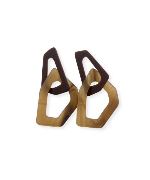 marjour（マージュール）の「[STAINLESS POST]MARBLE PIERCE（ピアス（両耳用）・レディース・ブラウン/ネイビー・FREE）」の5枚目の写真