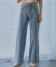 パンツ STUDS DETAIL STRAIGHT DENIM PANTS STUDS DETAIL STRAIGHT DENIM PANTS（デニムパンツ）｜Ameri