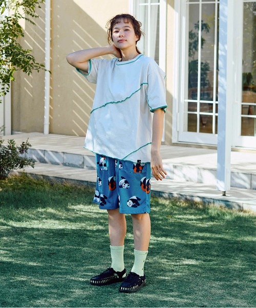go slow caravan(ゴースローキャラバン)の「USA/C カットオフ 歪み切替 ゆったり TEE(Tシャツ/カットソー・メンズ・アイボリー/ラベンダー・LARGE/MEDIUM)」の17枚目の写真