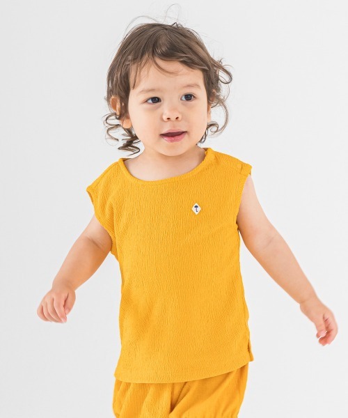 moimoln(モイモルン)の「【SOFT&】ノースリーブTシャツ(Tシャツ/カットソー・キッズ・オレンジ/パープル/アイボリー/カーキ・130cm/90cm/100cm/110cm/120cm)」の4枚目の写真