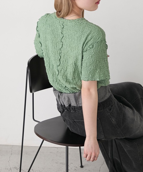 forksy.(フォルクシー)の「【forksy.】エブリデイ シャーリングメロー カットソー(Tシャツ/カットソー・レディース・ブラウン/ライトグリーン/ブラック/ライトブルー/オフホワイト・FREE)」の5枚目の写真