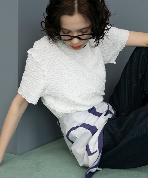 NOTHINGEVERYTHING plage シャーリングカットソー ホワイト NOTHINGEVERYTHING plage シャーリングカットソー ホワイト