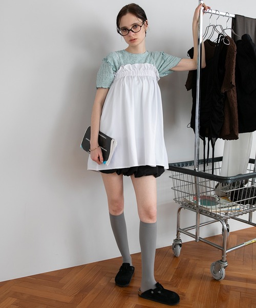 forksy.(フォルクシー)の「【forksy.】エブリデイ シャーリングメロー カットソー(Tシャツ/カットソー・レディース・ブラウン/ライトグリーン/ブラック/ライトブルー/オフホワイト・FREE)」の9枚目の写真