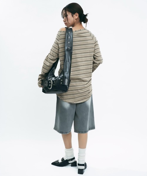 Clum(クルム)の「Vintage like wide denim shorts / ヴィンテージライクワイドデニムハーフパンツ(デニムパンツ・レディース・ブラック/ライトブルー/グレー/ブルー/ダークブルー・MEDIUM/SMALL)」の16枚目の写真