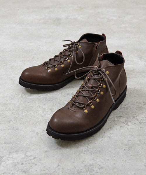 PADRONE（パドローネ）の「PADRONE パドローネ / WP SIDE ZIP TREKKING BOOTS (WATER PROOF LEATHER) ウォータープルーフレザートレッキングブーツ レインブーツ 撥水 防水 ビブラムソール 日本製 / PU7358-1128（ブーツ・メンズ・ダークブラウン/ブラック/ブラウン系その他/ブラック系その他・40/41/42）」の11枚目の写真