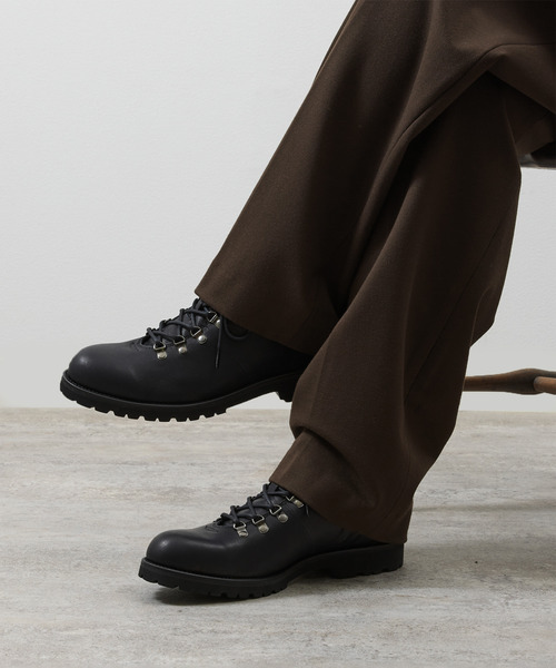 PADRONE（パドローネ）の「PADRONE パドローネ / WP SIDE ZIP TREKKING BOOTS (WATER PROOF LEATHER) ウォータープルーフレザートレッキングブーツ レインブーツ 撥水 防水 ビブラムソール 日本製 / PU7358-1128（ブーツ・メンズ・ダークブラウン/ブラック/ブラウン系その他/ブラック系その他・40/41/42）」の10枚目の写真