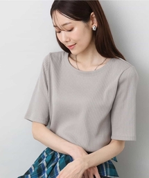 MK MICHEL KLEIN | ワイドテレコリブカットソー/洗える(Tシャツ/カットソー)