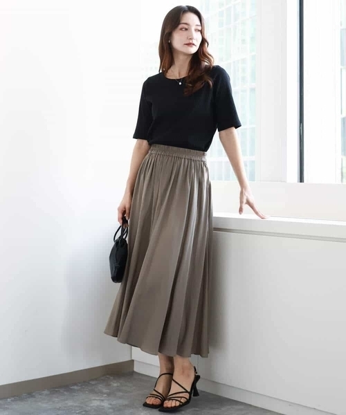 MK MICHEL KLEIN(エムケーミッシェルクラン)の「ワイドテレコリブカットソー/洗える(Tシャツ/カットソー・レディース・ホワイト/ブラック/グレー系その他・38)」の17枚目の写真